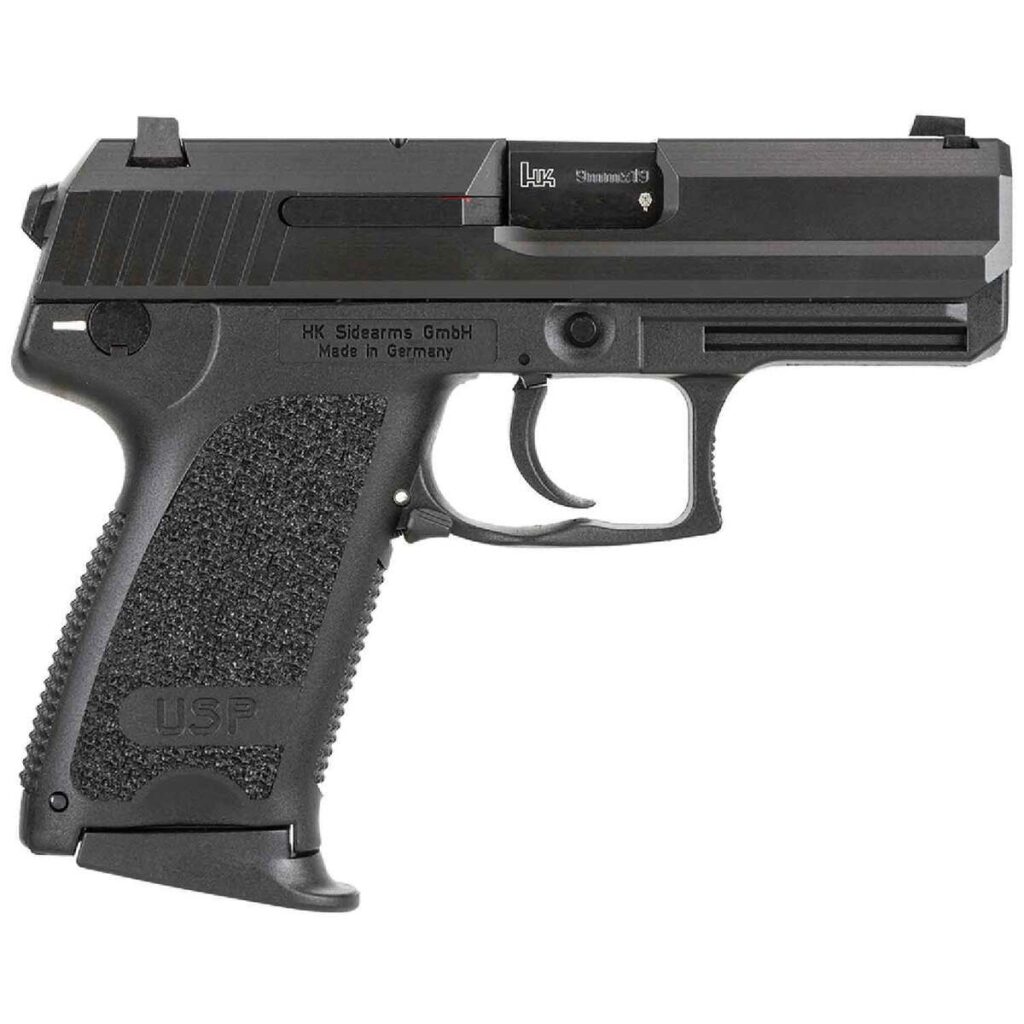 HK USP Compact V7 LEM 9mm Luger 3.58in Black Steel Pistol - 10+1 Rounds ...